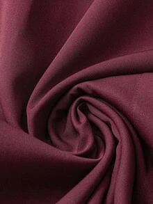 Franclia Damen Rundhals Einreiher Taillengürtel Pendler Elegantes Langarmkleid - Bordeaux - Übersicht 3
