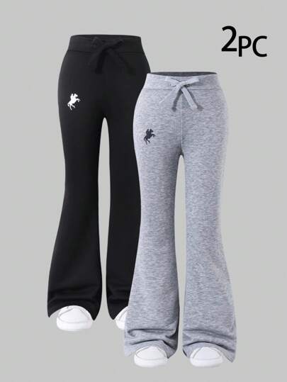 Tween Girls' Casual Printed Twist Sweatpants