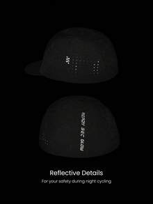 GLOWMODE Road Warrior Water-Resistant Quick-Dry Lightweight Breathable Reflective Cycling Biking Cap Hat Gym Training Workout - Black - View 5