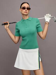 Activina 女士休闲纯色短袖毛衣