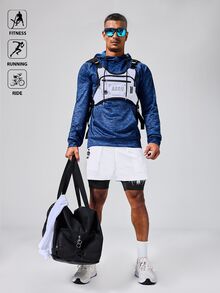 Acti Log 男士休闲印花运动短裤 - 白色 - 查看 2