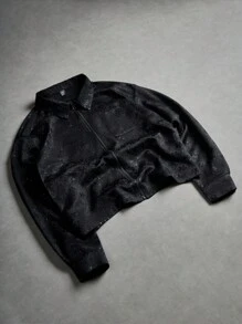 TOKVUE Men's Fashion Casual Jacquard Rhinestone Embellished Shirt, Fall, Long Sleeve Top - Black - View 7