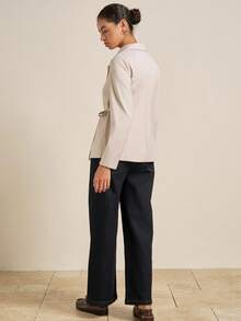 INAWLY 米色系带修身女式西装外套 - 米色 - 查看 2