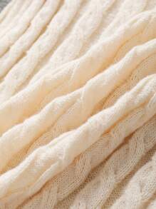 Franclia 女士通勤优雅旅行搭配纹理针织开衫和裙子毛衣套装 - 杏色 - 查看 7