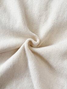 Elamini 女款 Y2K 休闲宽松卷边针织毛衣，饰龙虾刺绣图案