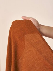 Zivah 2025 夏秋新款优雅纯色锈棕色不对称肩带褶裥开衩女式长裙，度假，日常，外出，通勤，派对，旅行，约会，毕业装，婚礼宾客装，节日-A - 鏽棕色 - 查看 8