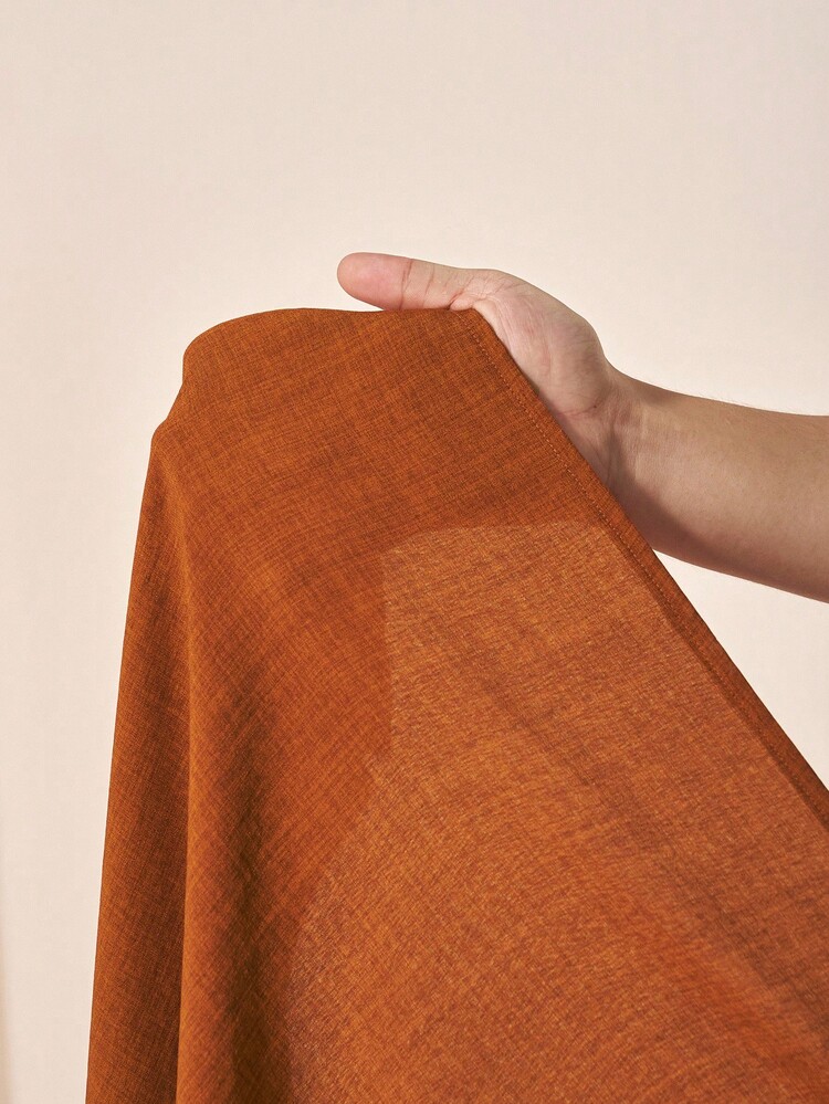 Zivah 2025 夏秋新款优雅纯色锈棕色不对称肩带褶裥开衩女式长裙，度假，日常，外出，通勤，派对，旅行，约会，毕业装，婚礼宾客装，节日-A - 鏽棕色 - 查看 8