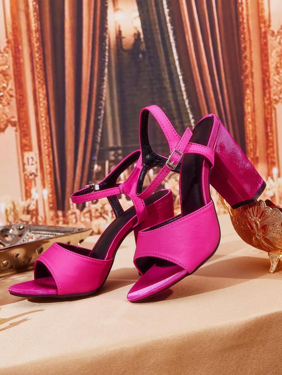 CUCCOO TILAWA 女式尖头铆钉高跟凉鞋 - 玫紅色 - 查看 1