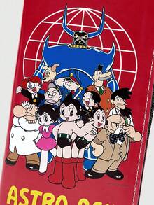 Astro Boy X ROMWE Cartoon Character, Letter & Planet Pattern Zip Decoration Long Wallet With Multiple Card Slots, Suitable For Everyday Use - Red - View 3