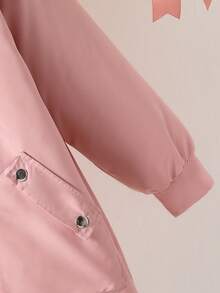 Manteau matelassé pour préadolescentes avec doublure en fausse fourrure, rose, vêtement d'extérieur chaud pour l'école et les activités extérieures en automne - Rose bonbon - Voir 3