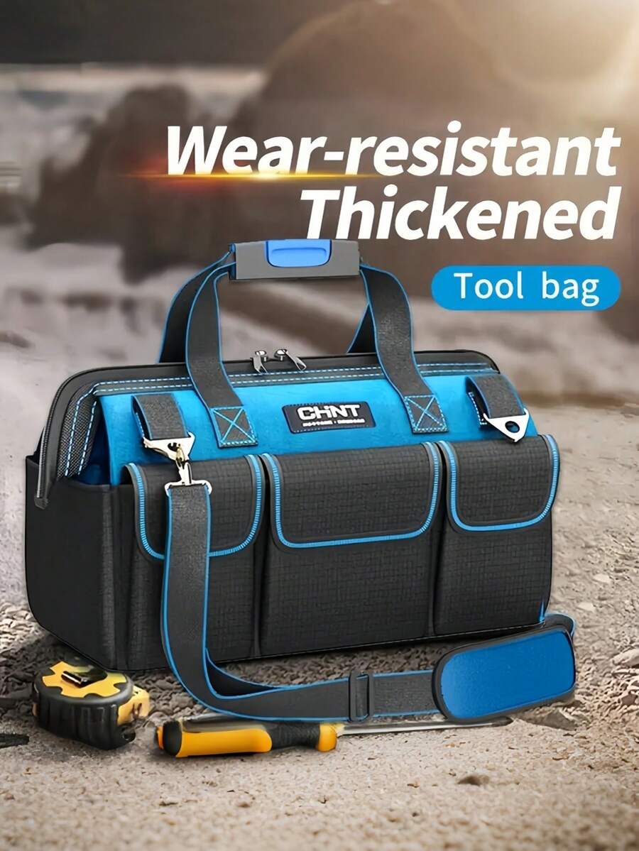 SHEIN Toolkit Canvas Thickened Hand Tool Tool Multifunctional Electrician Air Conditioning Repair Large Portable Tool Bag Storage - Multicolor - View 1