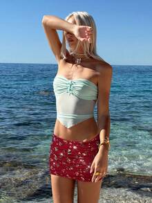 Sweetina 性感闪光派对紧身迷你裙，蓝色 - 酒紅色 - 查看 6