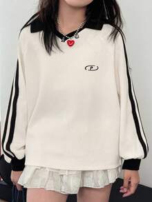 Dazy Kids 青少年女孩日常休闲运动衫 - 杏色 - 查看 6