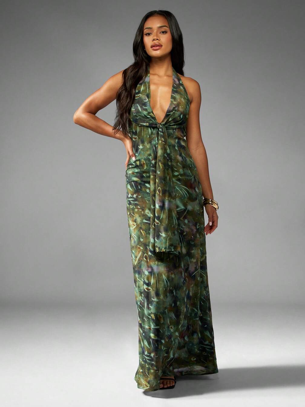missguided halter neck maxi dress MISSGUIDED Fitted Halter Neck Maxi Dress With Cowl NecklineMISSGUIDED