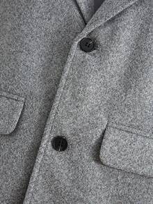 SHEIN 男小童1入組西裝領翻蓋細節花呢外套 - 灰色 - 查看 3