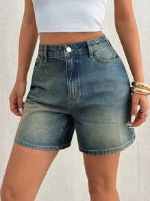 RueChic Shorts de cintura alta feminino