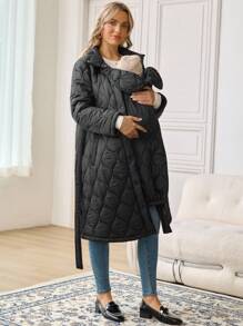 SHEIN 孕妇冬季厚口袋外套