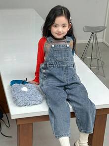 DAZY 年轻女孩休闲韩版风格做旧洗水连体裤秋冬 - 藍色 - 查看 1