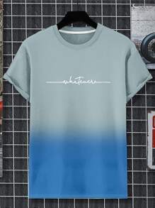 Manfinity Homme 男士扎染随机短袖圆领T恤，简约时尚，适合夏季男士T恤图案 - 彩色 - 查看 3