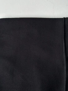 FavEase 女士灰色低腰抽绳系带工装口袋阔腿休闲运动裤，极简主义街头服饰，秋季 - 黑色 - 查看 8