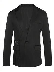 Manfinity Mode 男士修身交叉裹身长袖商务西装外套