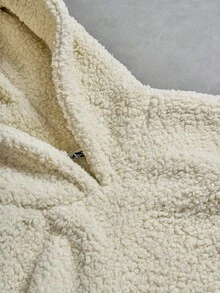 Manfinity EMRG Áo hoodie dài tay có túi màu trơn, dáng rộng, thường ngày cho nam, mùa thu - Màu be - Xem 4