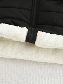 Cozy Pixies Newborn Baby Boy Cartoon Bear Pattern Hooded Fleece Vest Cardigan,In Fall/Winter - Black - View 6