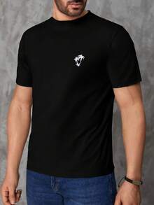 RueChic Men Tropical Print Tee - Black - View 1