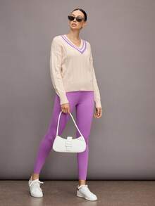 Activina 女士紧身瑜伽裤，紫色 - 紫色 - 查看 7