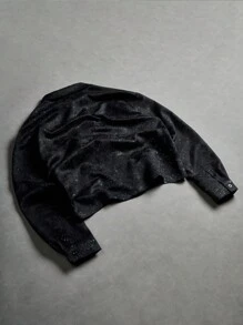 TOKVUE Men's Fashion Casual Jacquard Rhinestone Embellished Shirt, Fall, Long Sleeve Top - Black - View 8