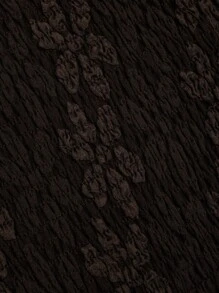 Sweetra Plus Size Punk Dark Style Square Collar Jacquard Patchwork Grommet Lace-Up Waist A-Line Shirt - Brown - View 3