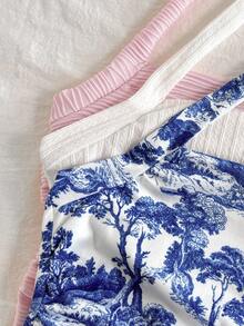 SHEIN 3件套青少年女孩休闲针织无袖挂脖背心 - 淺粉色 - 查看 4