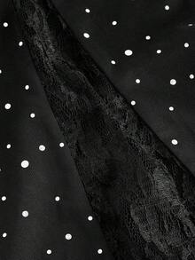 SHEIN MOD Váy lưới đuôi cá thêu ren chắp vá cỡ lớn cạp cao - màu đen - Xem 4