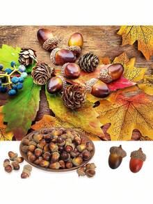 SHEIN 20pcs Artificial Acorn,Fake Plants,Fall Decor,Room,Desk,Garden Decor,Room Decoration Stuff,Christmas - Small Acorn - View 4