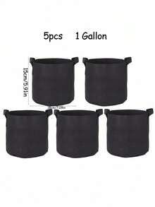 SHEIN 1-5Pcs 1-10Gallons Heavy Duty Thickened Non-Woven Fabric With Handles Multi-Purpose Plant Grow Bags Fabric Pots For Indoor Outdoor Gardening Vegetables Flowers Herbs Bonsai Plants Christmas Holiday Gifts Garden Supplies Planting Containers Grow Bags Gift Ideas Pens,Pen,School Supplies