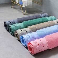 SHEIN 27.5 英寸 X 14.2 英寸橡胶防滑淋浴和浴缸垫，适用于老人和儿童，带排水孔和吸盘的浴缸垫，可机洗，绿色浴室装饰秋季装饰浴室配件