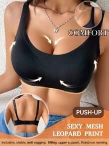 Sujetador inalámbrico de cobertura total con elevación y soporte invisibles, ligero para primavera/verano - Negro - Ver 4