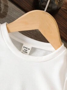 Summer Baby Girl Cartoon Watercolor Pen Print Round Neck Short Sleeve Casual T-Shirt - White - View 5