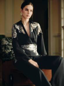 Anewsta 女式串珠性感修身衬衫和高端派对连体裤