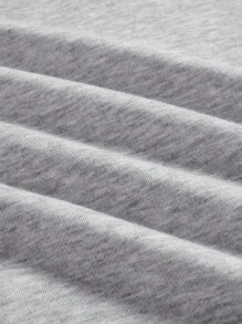 SHEIN EZwear Áo nỉ dài tay cổ tròn in họa tiết đơn giản ngày độc lập cờ Mỹ cho nữ, áo nỉ dài tay cổ tròn cỡ lớn thường ngày màu xám nhạt thả vai cho nữ mùa xuân/thu, áo dài tay - Màu Xám nhạt - Xem 6