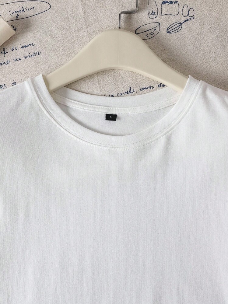 Tseoso 100% 纯棉超大休闲极简主义，刺绣工艺，复古洛杉矶英文标语，经典，女士图案圆领短袖 T 恤，Y2K，复古，街头服饰，嘻哈，图案 T 恤，夏季外出单品，女士外出上衣，返校，派对。毕业 - 白色 - 查看 4