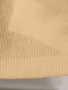 Tween Girl Solid Color Knitted Cardigan Fall Winter - Khaki - View 9