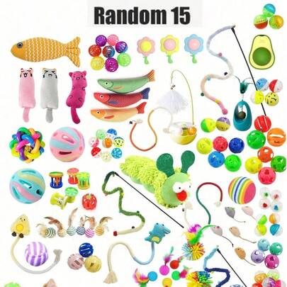  Bộ đồ chơi cho mèo PETSIN 1/3/5/10/15/20 món - Chuông, Bóng, Cột cào móng bằng sisal, Đũa trêu chọc tương tác, Đồ chơi chuột, Đồ dùng cho thú cưng, Quà tặng sinh nhật/ngày lễ