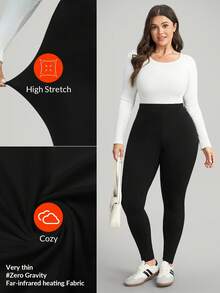 Comfylo Plus Size Women's Casual Solid Color Leggings, Versatile & Minimalist  Work/Office Gym Fall Women Clothes Fall Clothes Plus Size Fall Outfits For Women  Fall Outfits Women Chic,Fall Clothes For Women Stretch Leggings Plus Size Plus Size Yoga Pants Plus Size Leggings High Waisted Leggings Plus Size Plus Size Tights Going Out