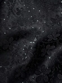 TOKVUE Men's Fashion Casual Jacquard Rhinestone Embellished Shirt, Fall, Long Sleeve Top - Black - View 5