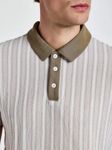 Manfinity Homme Polo manches courtes casual/travail à bloc de couleurs pour homme - Marron - Voir 2