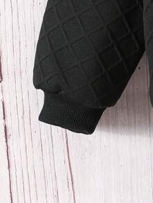 1pc Boys' Autumn/Winter Fashion Casual Baseball Jacket, Simple Design, Suitable For Outdoor Activities - Black - View 6