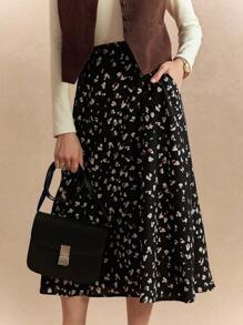 Écloséra Women's Full Printed Skirt With Pockets Maxi Women Outfit Fall Cloth For Women - Multicolor - View 6