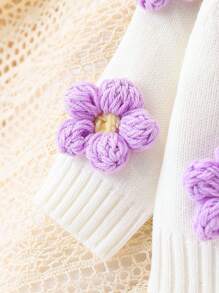 Baby und Mädchen modische, süße, vielseitige Wollblumen Strickjacke Latzhose Krabbel Kleidung Oberbekleidung