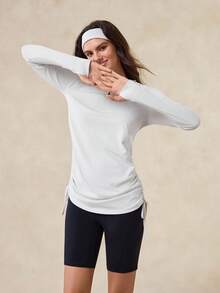 OutZeal 女士白色防晒外套 夏季日常休闲长袖上衣 防紫外线 凉爽触感丝滑柔软 及臀长度 侧边抽绳 - 白色 - 查看 10